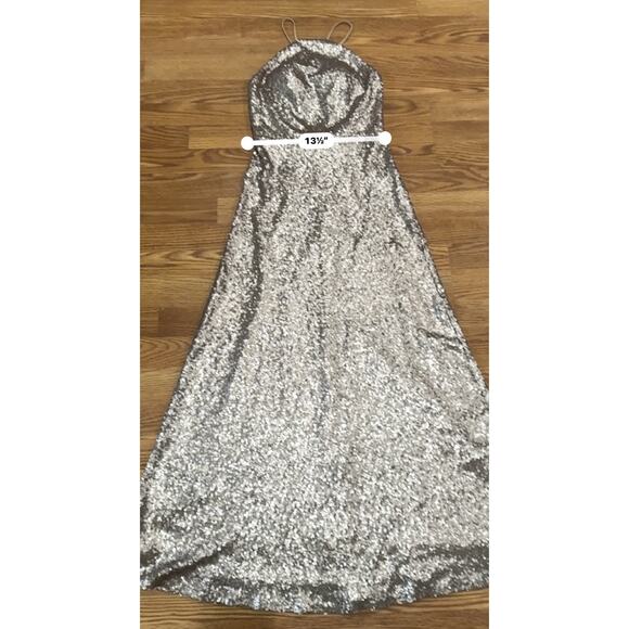 Marchesa Notte prom gold sequin-embellished floor-length gown size 0 - Picture 6 of 15
